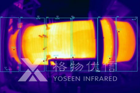 紅外熱像儀監(jiān)控下回轉(zhuǎn)窯部分區(qū)域紅外熱像圖