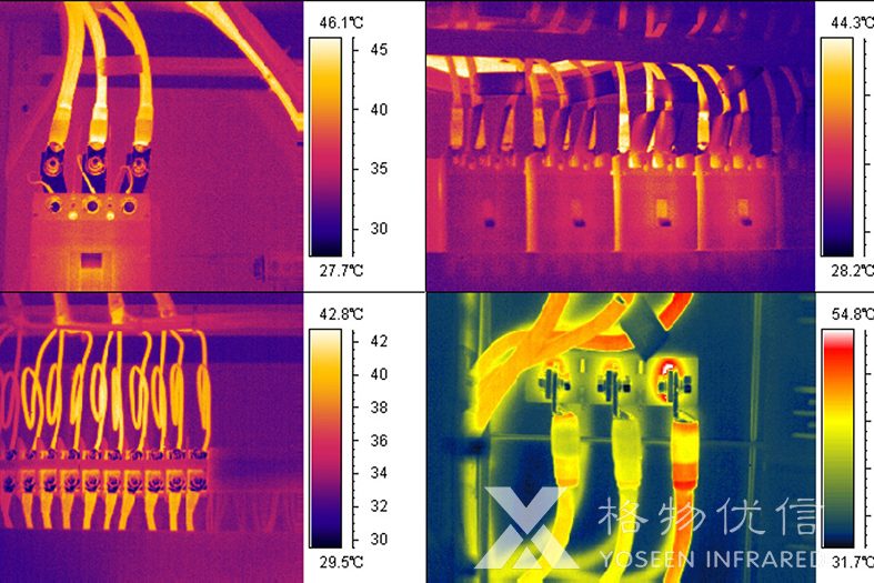 使用格物優(yōu)信卡片機紅外熱像儀檢測配電柜電路線發(fā)熱情況
